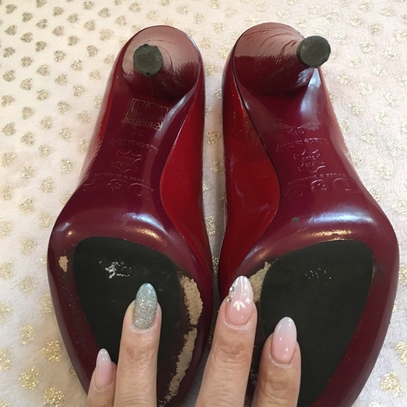 ♥️Dolce & Gabbana♥️ open toe pumps size 6 Red - Picture 6 of 7